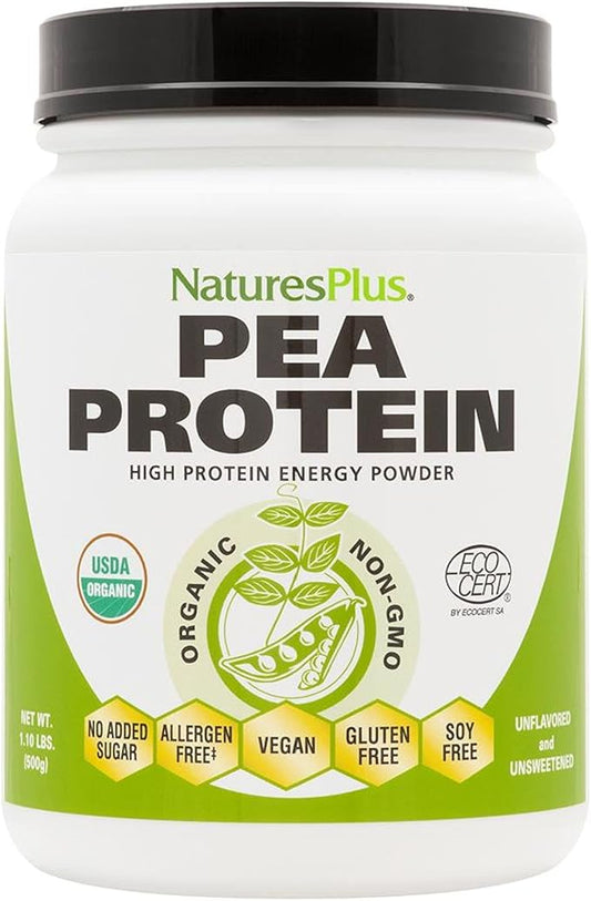 Natures Plus Organic Pea Protein 1.1 lbs, 25 Servings