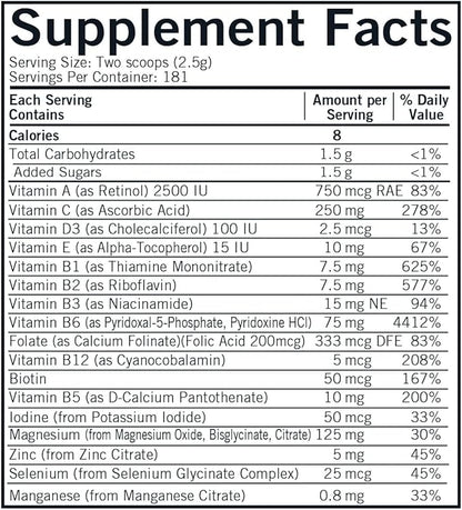 Kirkman Super Nu-Thera® with 25 mg P-5-P Powder - New, Improved Formula! | 454 gm/16 oz | Multi Vitamin