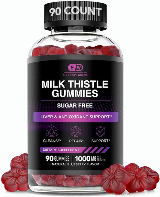 Milk Thistle Gummies 1000mg Extract, (90ct)