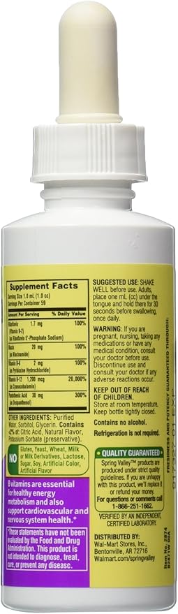 Spring Valley - Vitamin B-Complex Sublingual 2 Ounce B-12