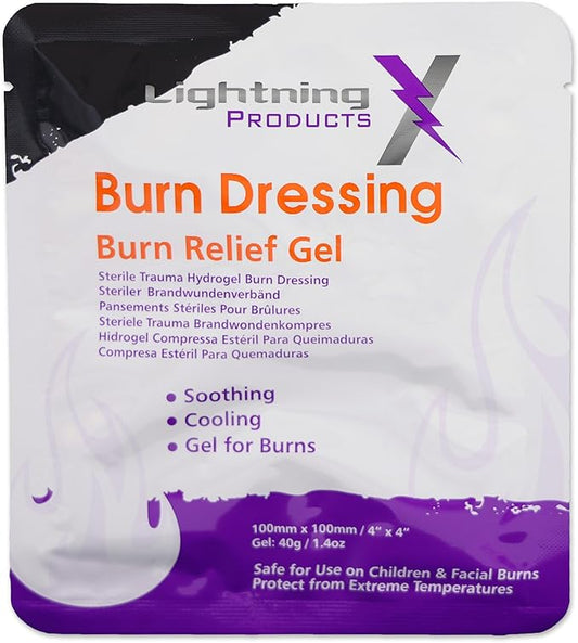 Lightning X Cooling Burn Relief Gel 4" x 4" Trauma 20 pcs