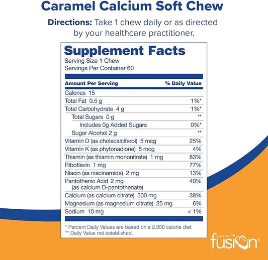 Bariatric Fusion Bariatric Calcium Chews D3 & 500mg | 60 Count