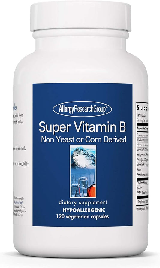 Allergy Research Group Super Vitamin B Complex B12, Vitamin B6, Vegetarian 120 Count