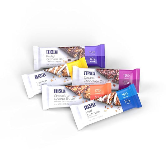 HMR Bar, Variety Pack of Protein Bars 10g of 5 Assorted 24 Count