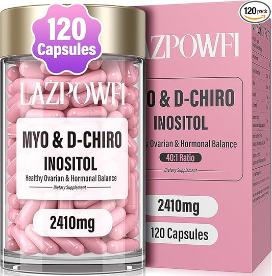 Inositol Supplement - Myo-Inositol and D-Chiro Inositol Plus Chasteberry,Berberine & Ashwagandha - Ideal 40:1 Ratio, Hormone Balance & Ovarian Support PCOS Supplements for Women-120 Capsules