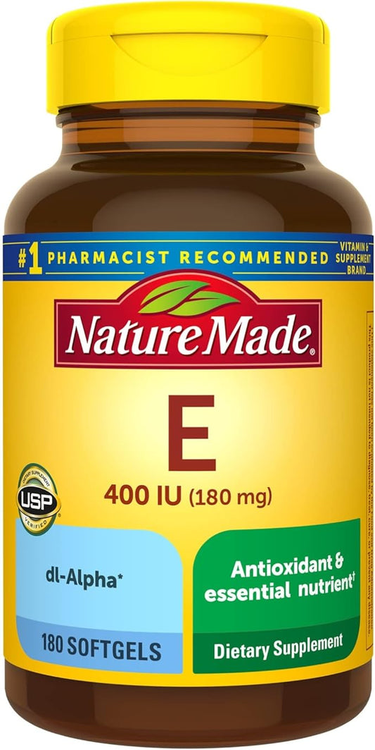 Nature Made Vitamin E 180 mg (400 IU) 180 Softgels, 180 Day