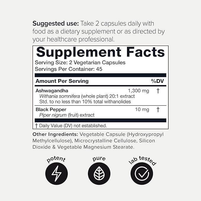 Toniiq 26,000mg 20x Concentrated Extract 10% Withanolides 90 Veggie