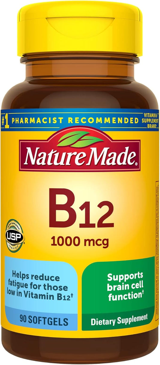 Nature Made Vitamin B12 1000 mcg, 90 Softgels, 90 Day