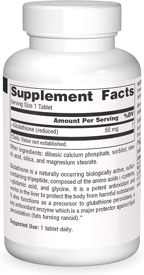 Source Naturals Glutathione, Supplement For Liver 50mg - 30 Tablets