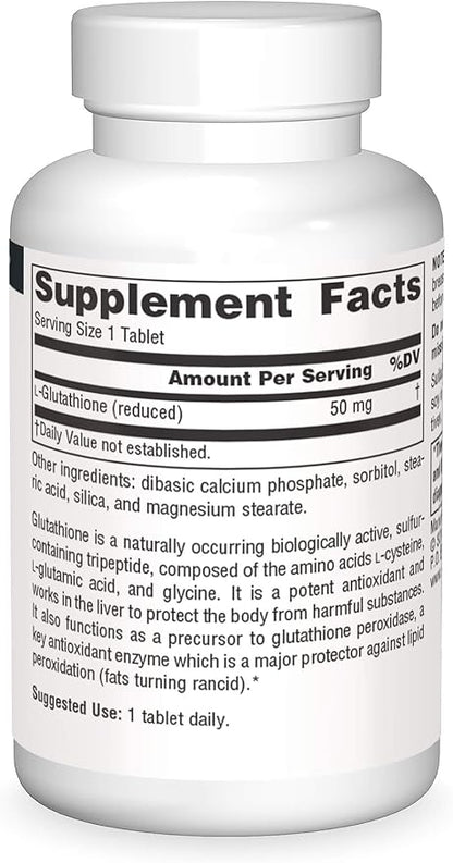 Source Naturals Glutathione, Supplement For Liver 50mg - 30 Tablets