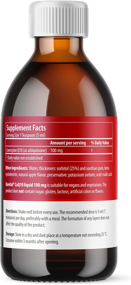 Quvital Liquid – High Absorption Coenzyme Q10-100mg Co Q10, 30 30 Servings.