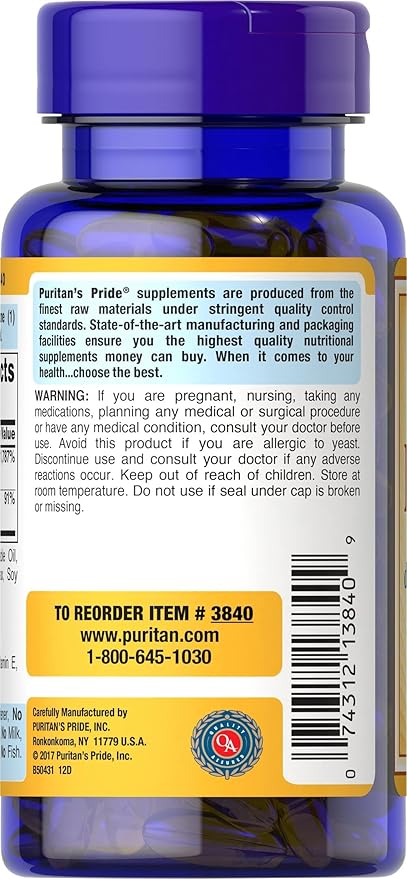 Puritan's Pride Vitamin E-with Selenium 400 100 RR