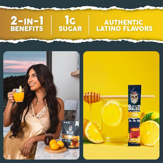 Salud 2-in-1 Calm and Sleep Support 15 Servings, 1g Sugar