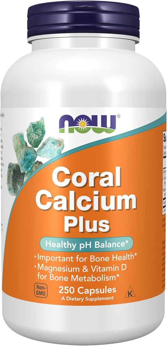 NOW Supplements, Coral Calcium Plus, Bone 250 Veg
