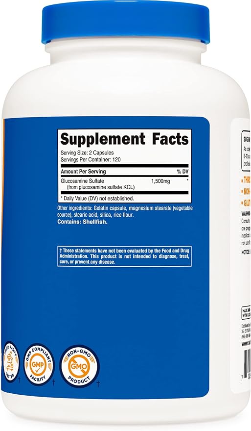 Nutricost Glucosamine Sulfate 750mg, 240 Capsules (1500mg Per