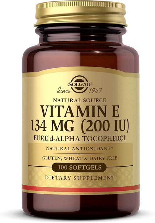 Solgar Vitamin E 200 IU Alpha, 100 Softgels 100 Servings