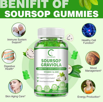 Soursop Graviola Gummies 2,000mg Soursop 60 Counts