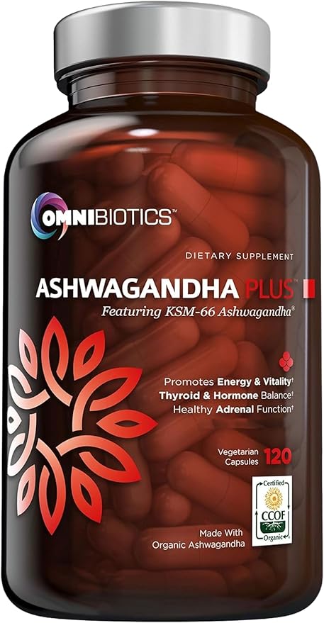 Ashwagandha Organic Capsules Clinical Strength 1300 KSM-66 Ashwagandha 120 Vegan