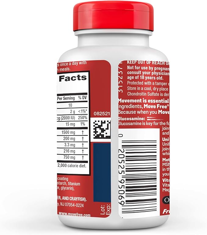 Move Free Advanced Glucosamine Chondroitin MSM D3 Joint 3x120ct Bottles (120 servings)*
