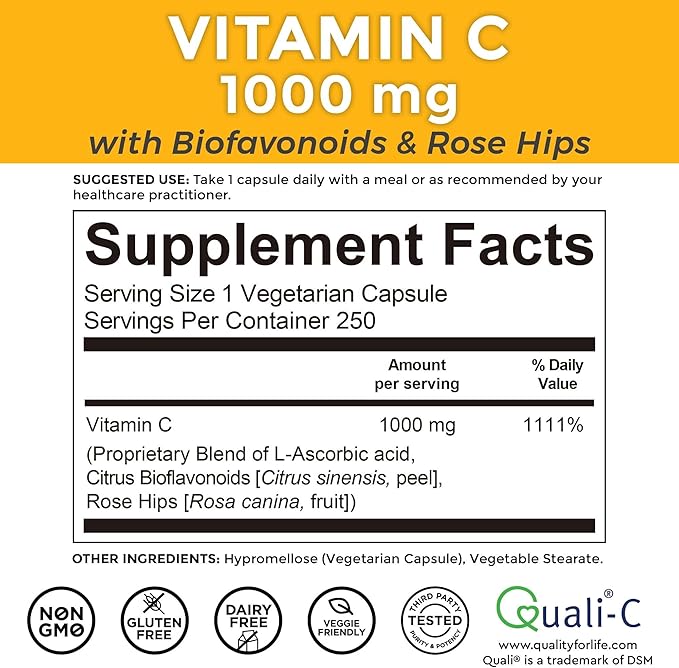 Viva Naturals Vitamin C 1000mg 250 Vegetarian