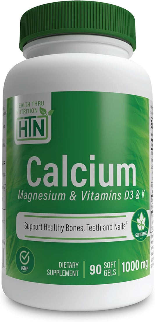 Health Thru Nutrition Calcium 1000mg and 400mg with D3 & (90 Softgels)