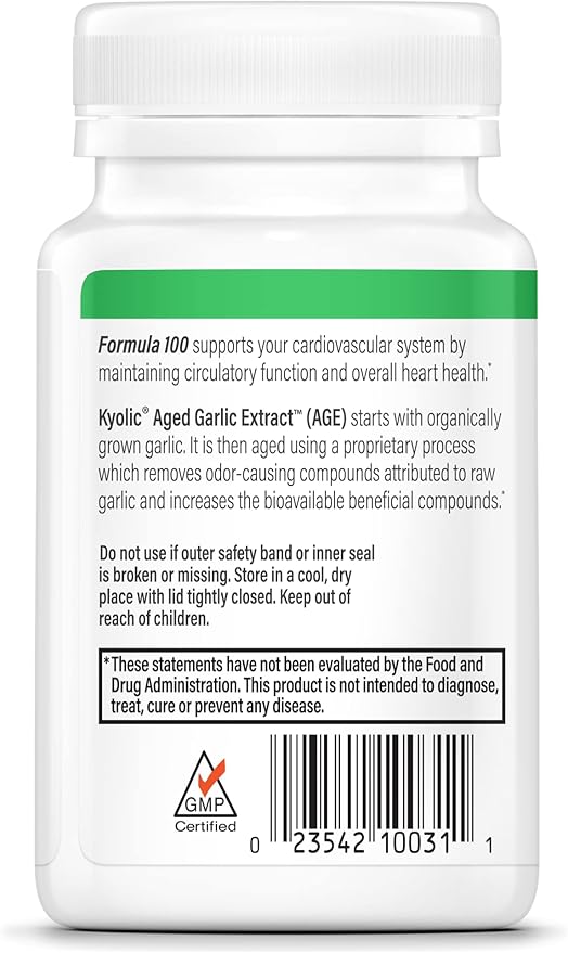 Kyolic Aged Garlic Extract Formula 100, 100 Tablets