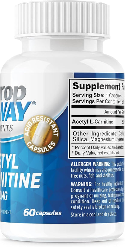 NeuropAWAY Elements Acetyl L-Carnitine 500mg 60ct (60 500mg 500mg Capsules