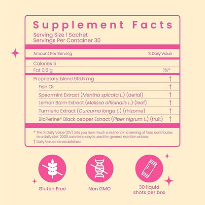 Be Sharp Liquid Omega 3 Brain Supplement 3, Turmeric 3-30 Day