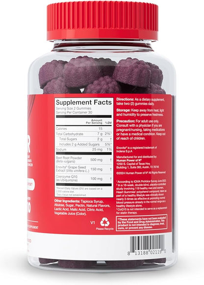 humanN SuperBeets Heart Gummies Advanced 100mg of CoQ10 Plus 60 Count