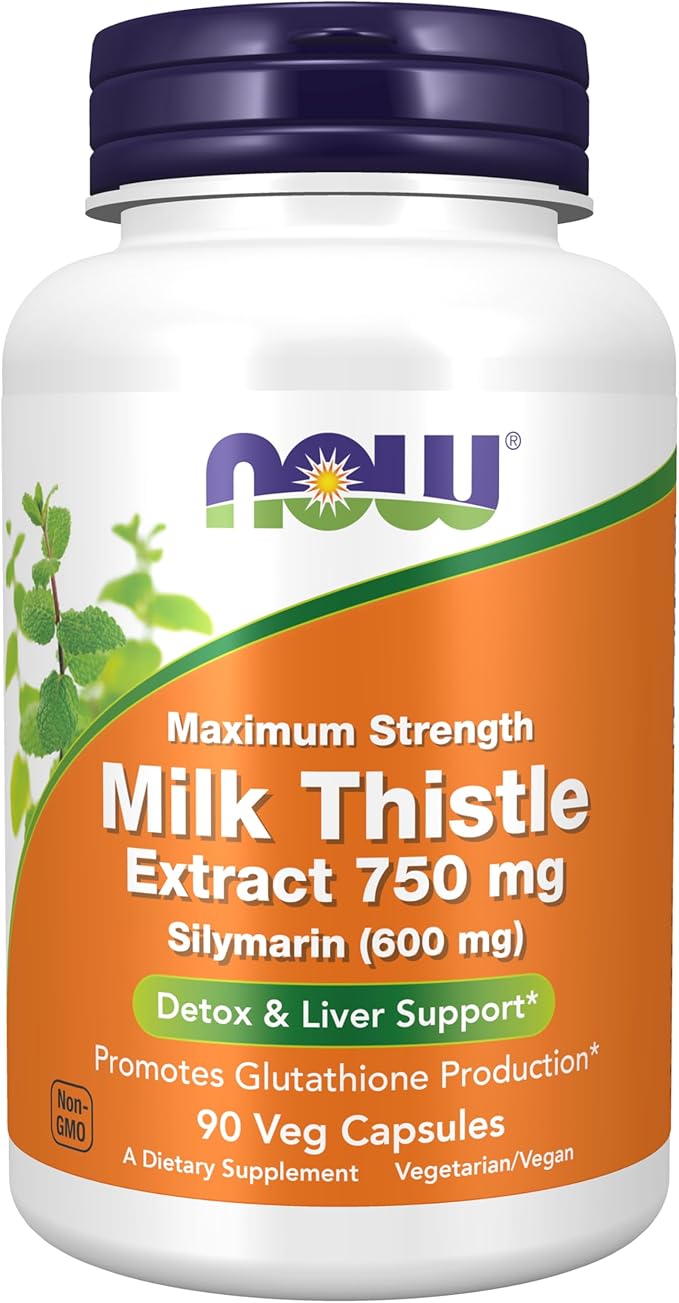 NOW Milk Thistle Extract 750 mg (600 mg), 90 Veg