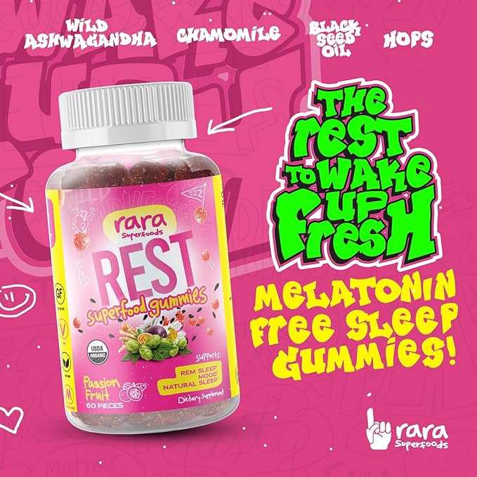Rest USDA Organic Gummies – Natural (60 Gummies,