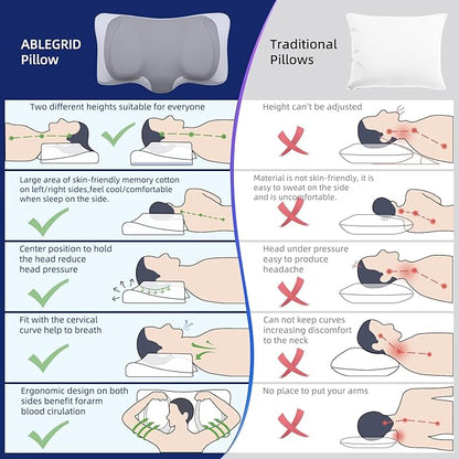 ABLEGRID Contour Memory Foam Cervical Pillow,FSA