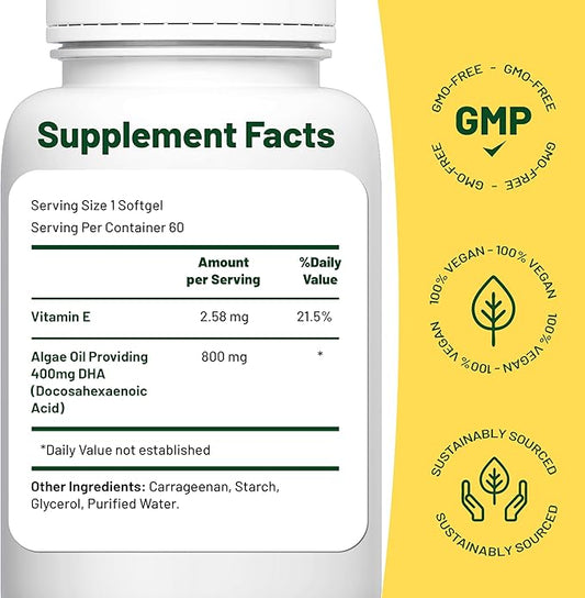 Vegan Vitality Vegan Omega 3 Supplement 60 Plant 3 Oil