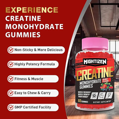 Creatine Monohydrate Gummies Complex 5000mg B12 for 5 Pack)