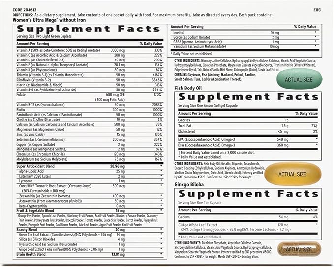 GNC Women's Whole Body Vitapak 7 Step Omega-3, Calcium 30 Count