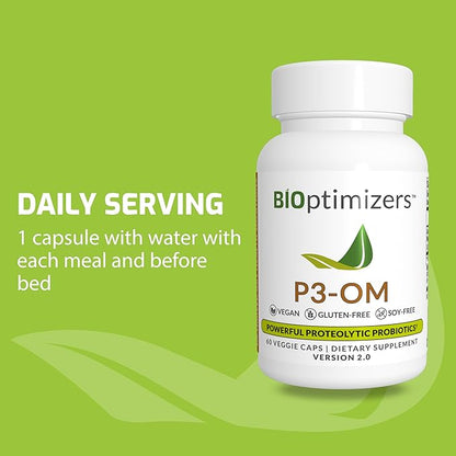 BiOptimizers P3-OM Proteolytic Prebiotics & Probiotics (60 Vegan