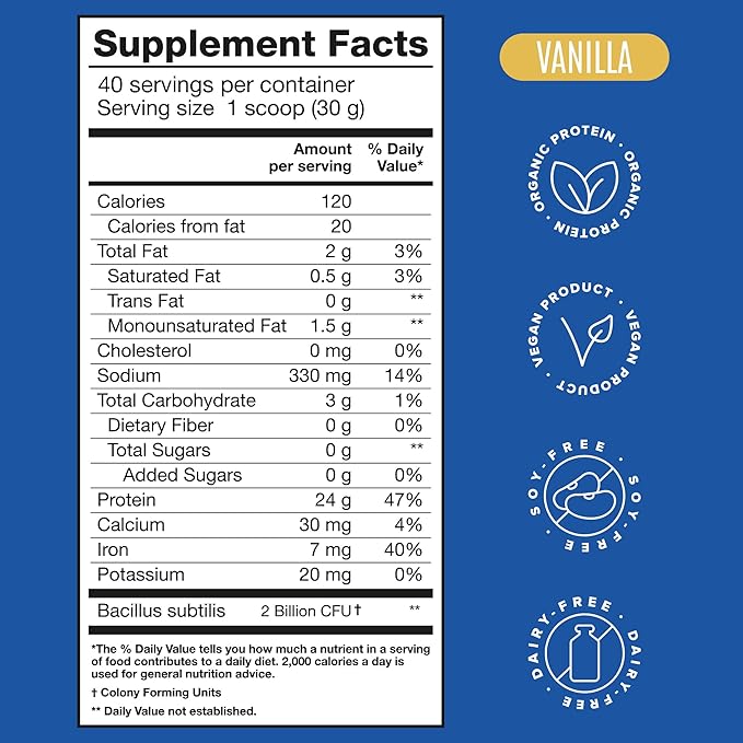 BIRDMAN Falcon Vegan Protein Powder Organic, 40 Servings 2.64lb