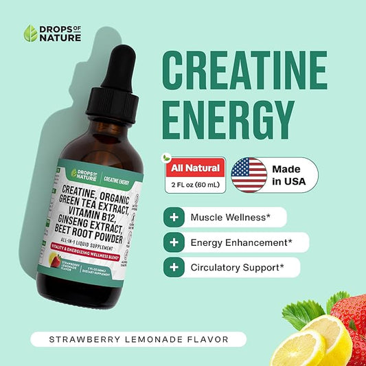 Creatine Monohydrate and Vitamin B12 Drops 60mL)
