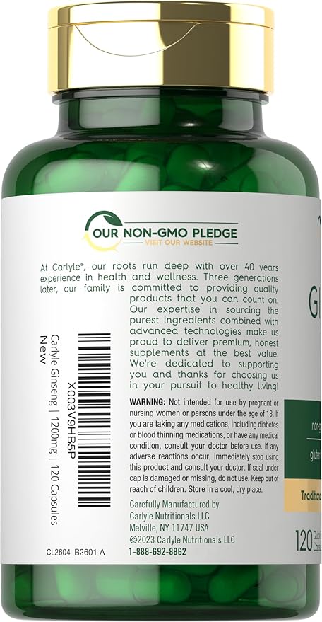 Carlyle Ginseng | 120 Capsules | 1,200mg |