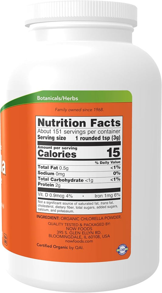 NOW Supplements, Organic Chlorella Powder 1-Pound