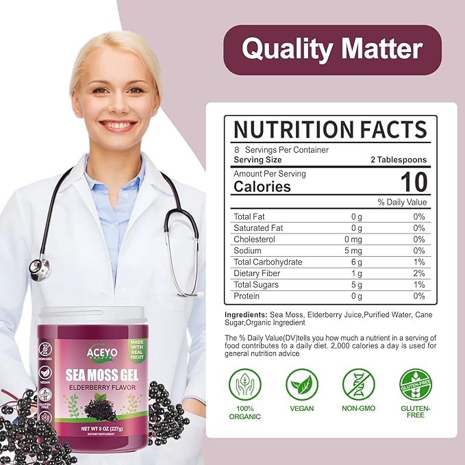 (8 OZ) Sea Moss Gel Organic 102 Vitamins