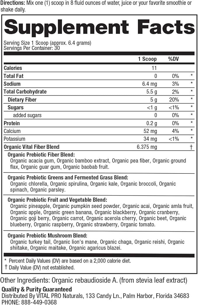 Vital Pro Naturals 35 Powder 35 Prebiotic 35 Organic 6.77 oz