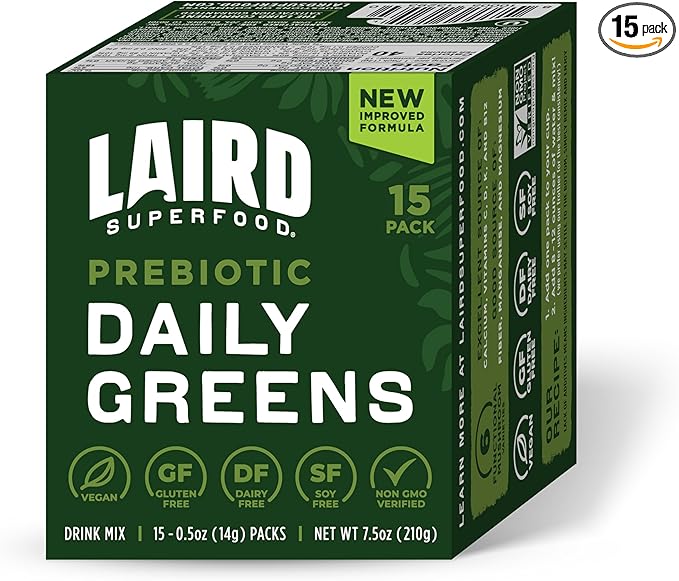 Laird Superfood Prebiotic Daily Greens Powder 15 Single