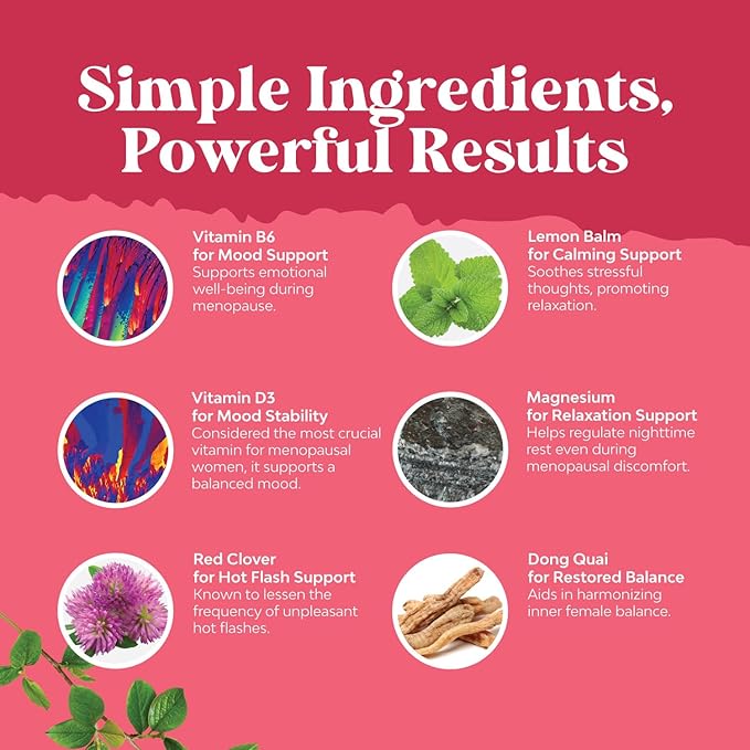 Complete Herbal Menopause Supplement for Women - Multibenefit Menopause Relief Hormone Balance for Night Sweats Mood and More with Dong Quai Vitex Chaste Berry and Black Cohosh - 30 Servings