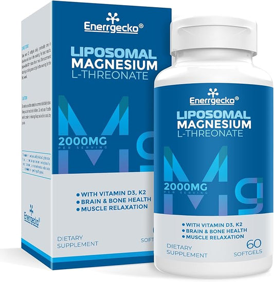 Liposomal Magnesium L-Threonate Softgels 2000mg D3 & K2 - 60 Softgels