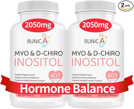 Inositol Supplement - Myo-Inositol & D-Chiro Inositol - 40:1 Ratio - Hormone Balance & Healthy Ovarian Support for Women - Vitamin B8-30 Day Supply