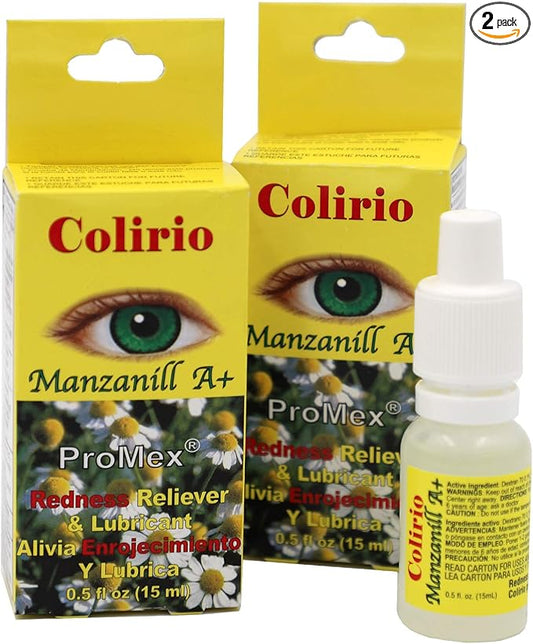 Colirio Manzanill A+ Eye Lubricant, Redness 2-Pack of 0.5 FL