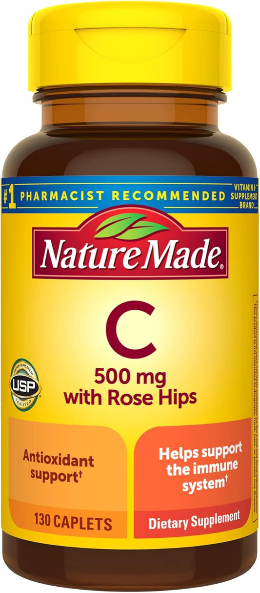 Nature Made Vitamin C 500 mg 130 Caplets, 130 Day