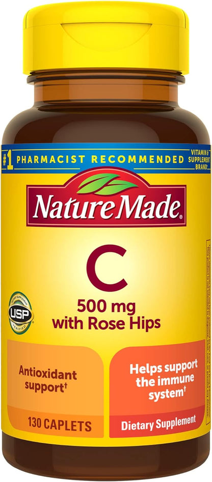 Nature Made Vitamin C 500 mg 130 Caplets, 130 Day