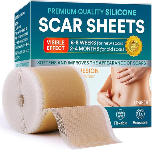 Silicone Scar Sheets, Silicone Scar Tape(1.6"x 120" Roll-300CM), Roll-300CM), Silicone